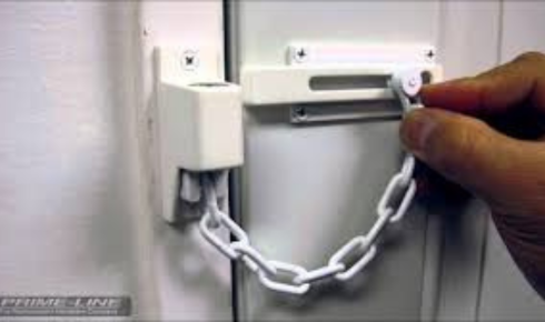 How can installing a simple chain latch on the main door add an extra moment of safety