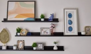Why does leaving a little floor space visible around big furniture pieces make rooms feel less cramped